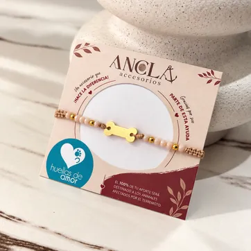 Imagen del producto Pulsera hueso tejido beige 