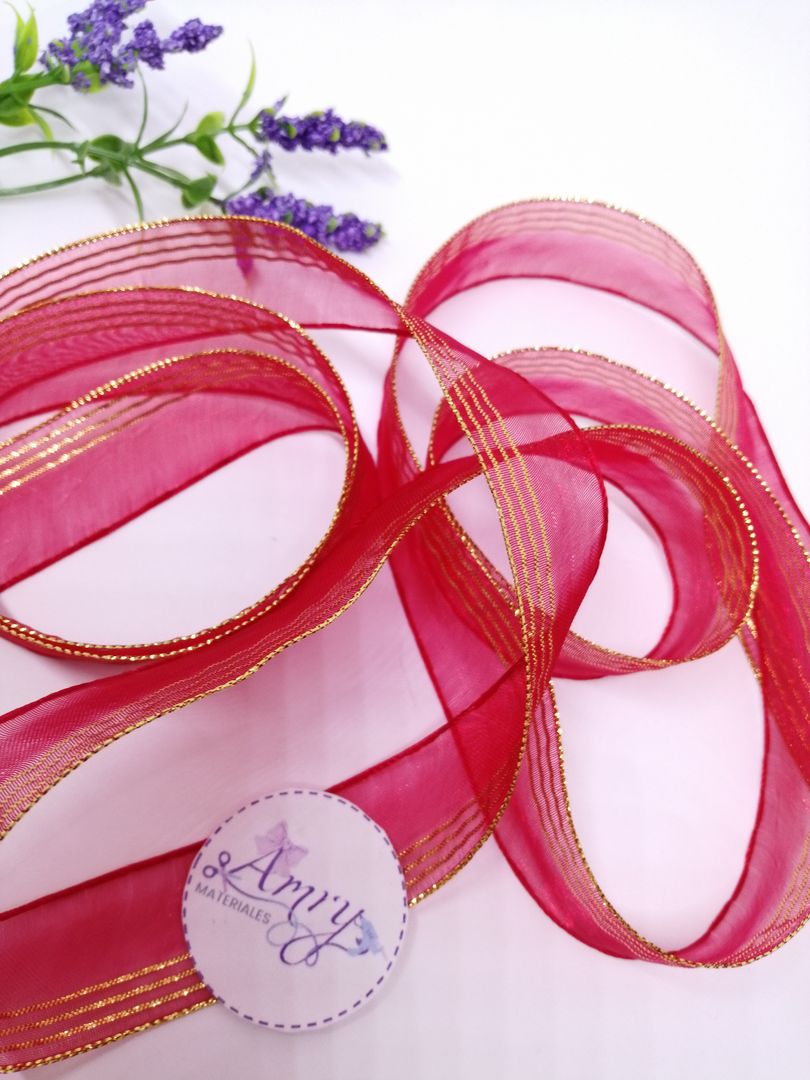 Organza 2cm con Dorado