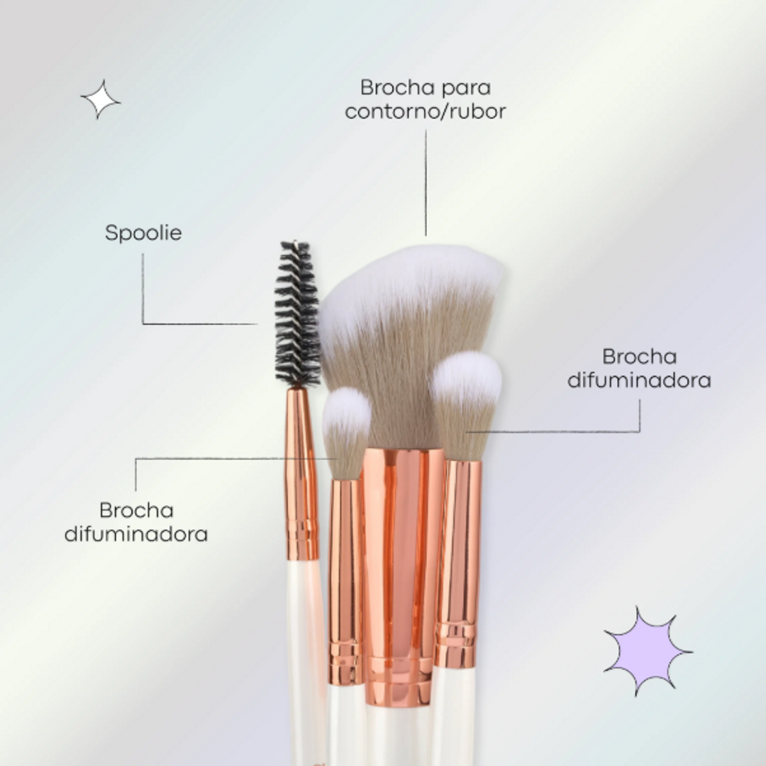 KIT DE BROCHAS MARSHMALLOW X 13 LULA BEAUTY