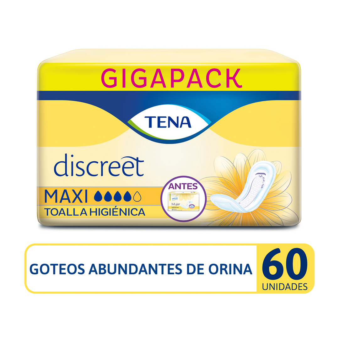 Toalla Higiénica TENA Discreet Maxi x 60 Und