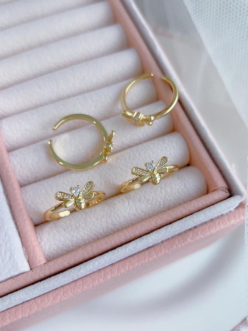 Anillos ajustables en rodio