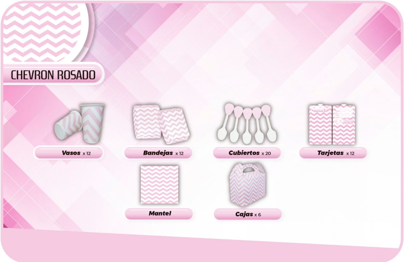 DECORACIÓN CHEVRON ROSA