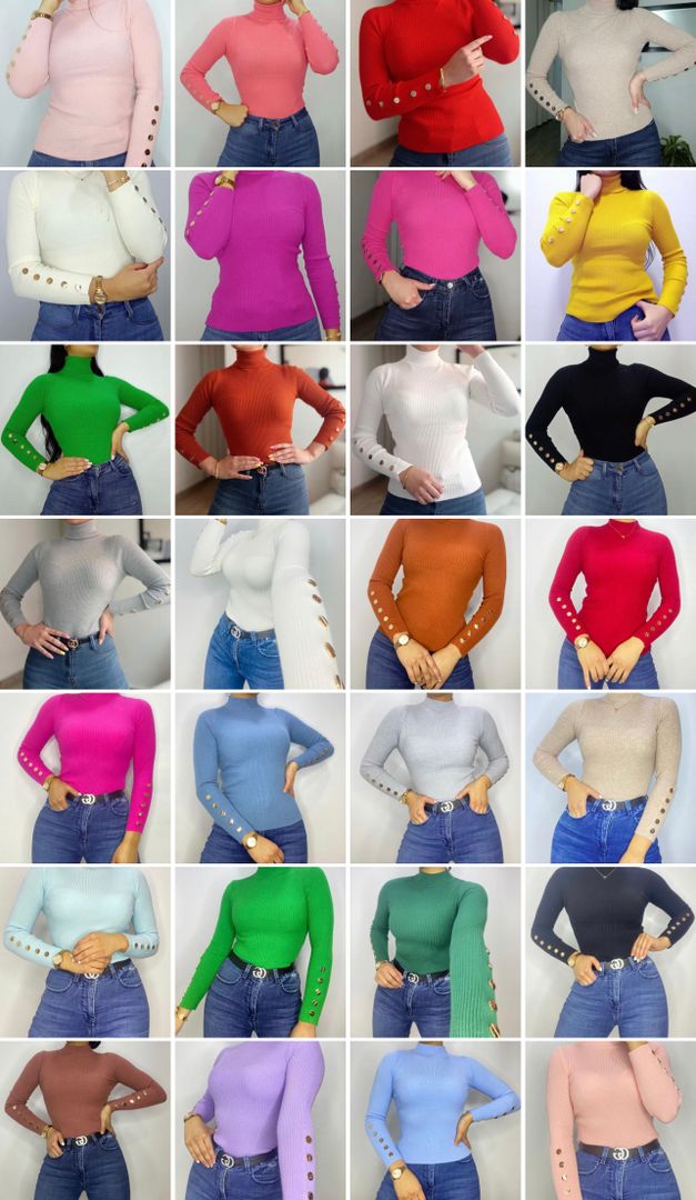 Básicos tejidos, cuello subido y tortuga, con botones