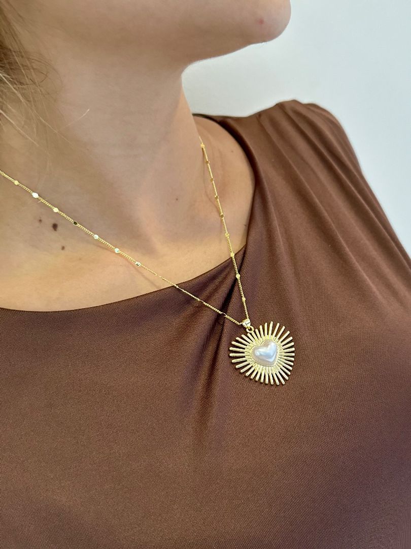 Cadena corazón perla 