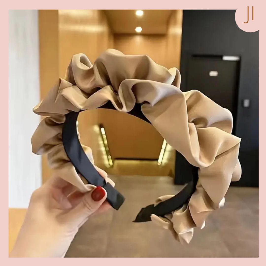 Diadema Tela Satin Café claro 