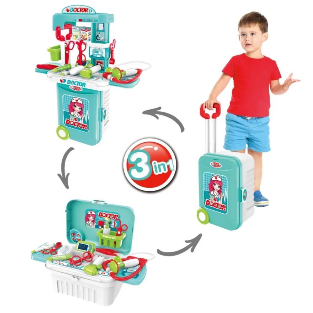 KIT MALETA DE DOCTOR CON ACCESORIOS 3 EN 1 