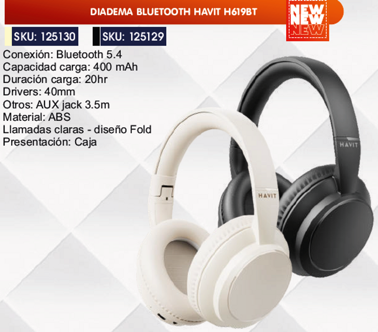 DIADEMA BLUETOOTH HAVIT H619BT