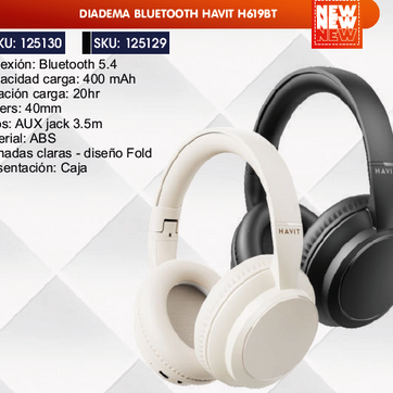 Imagen del producto DIADEMA BLUETOOTH HAVIT H619BT