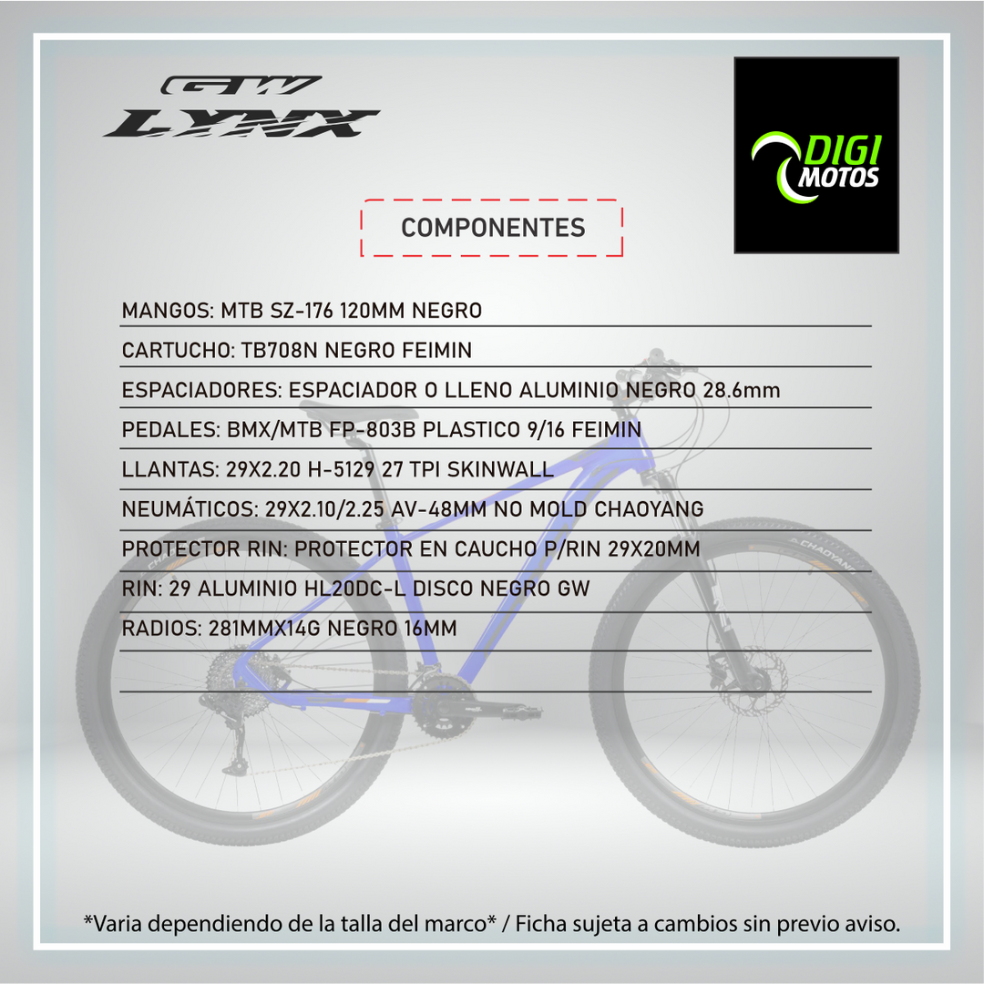 LINX 9 VELOCIDADES FRENO HIDRAULICO