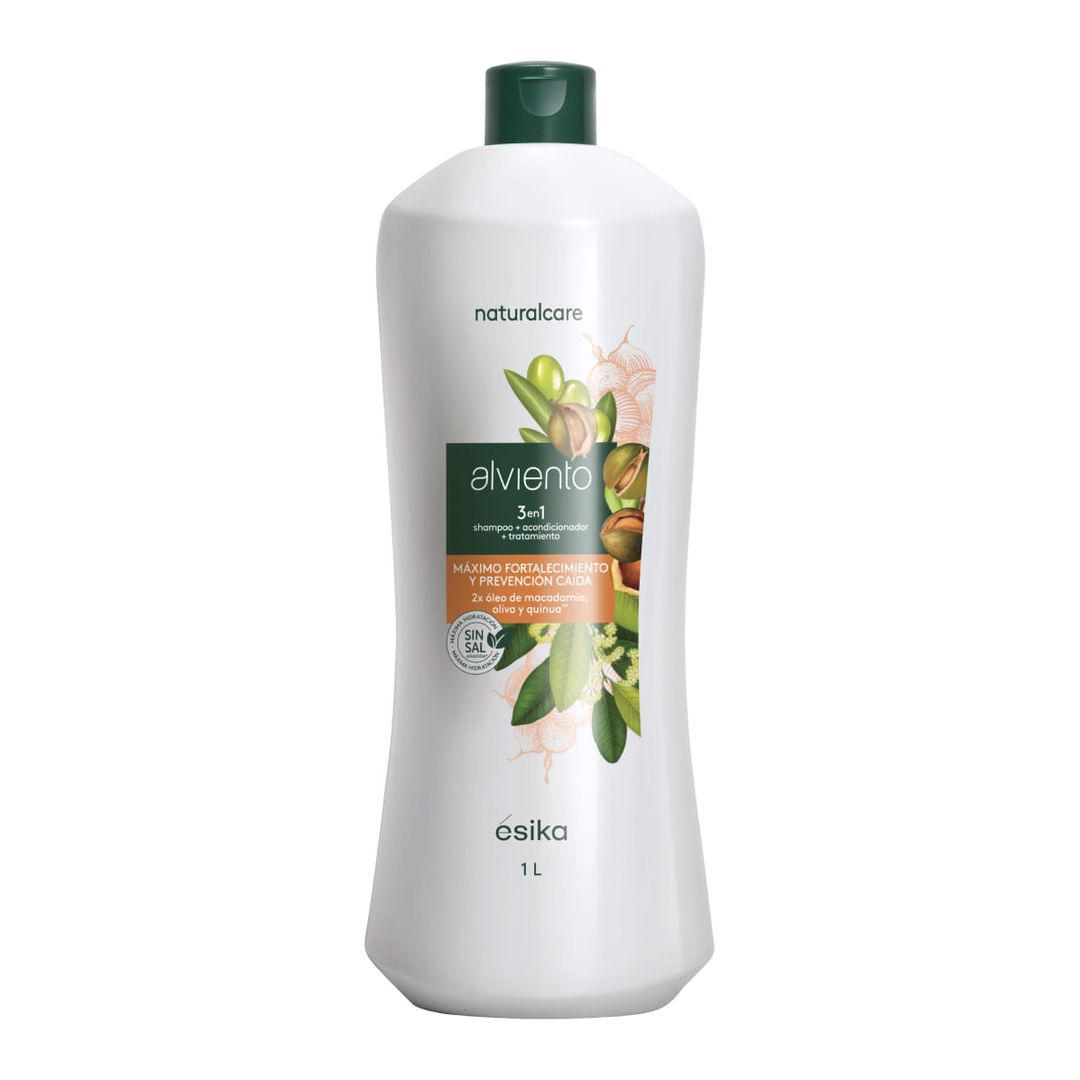 SHAMPOO ALVIENTO 3 EN 1 FORTALECIMIENTO Y PREVENCIÓN CAÍDA 1L
