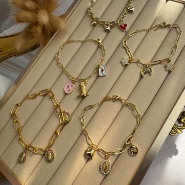 Pulseras en rodio con charms  - imagen 1