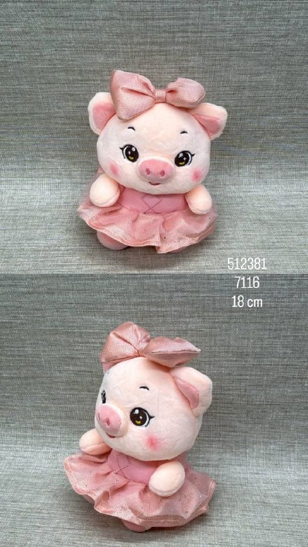 CERDITA CON VESTIDO ROSA 18 CM