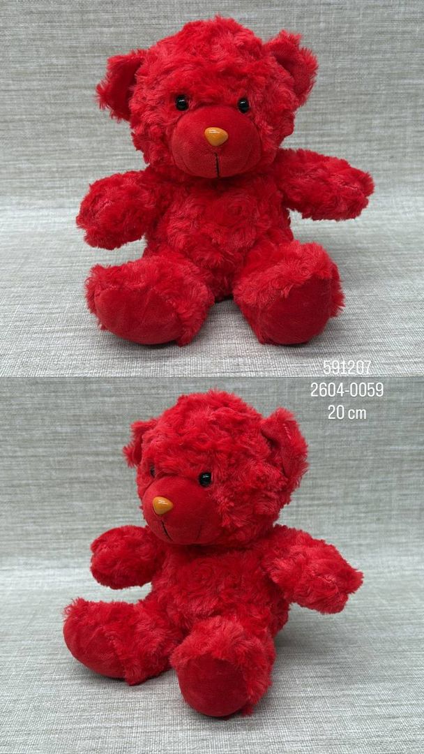OSO PELUDITO ROJO 20 CM
