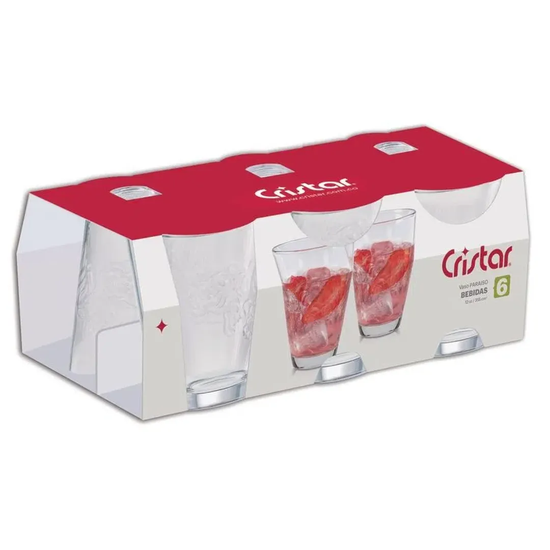 ESTUCHE DE VASO CRISTAR PARAISO BEBIDAS REF 0682CL6