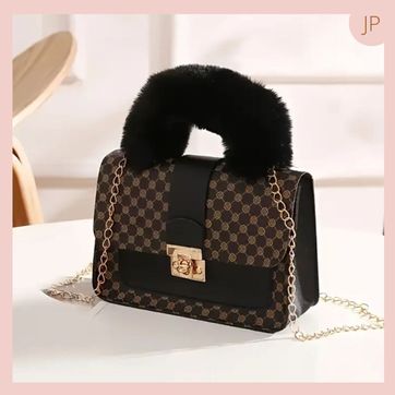 Mini Cartera NEGRO Sin Correa Dorada  - imagen 1