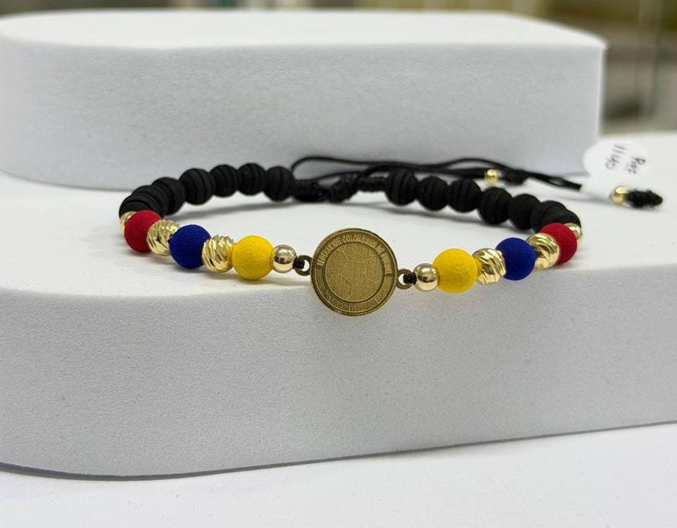 Pulsera tejida seleccion colombia balin 5mm italy