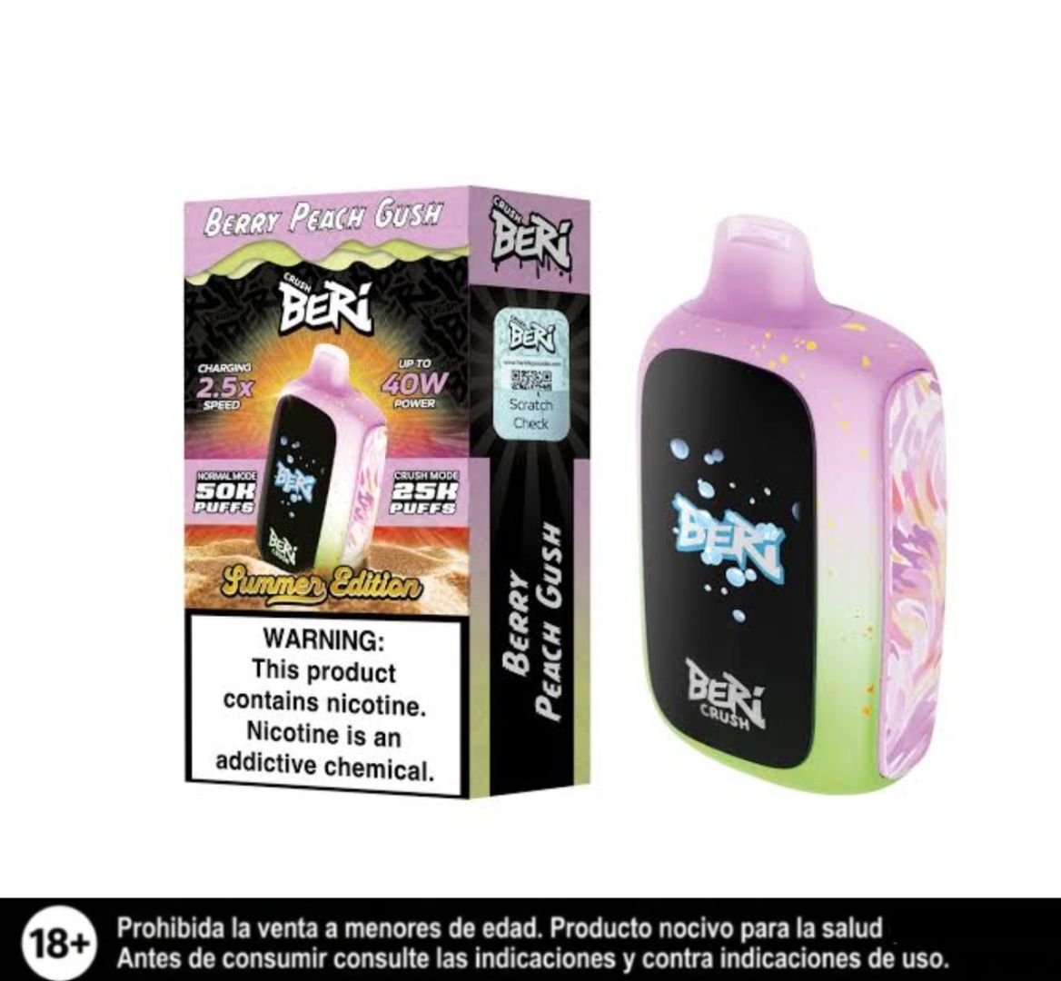 Beri Berry Peach Gush 50.000 Puffs