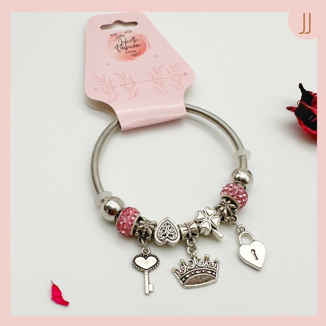 Pulsera Tipo Pandora Plateada 