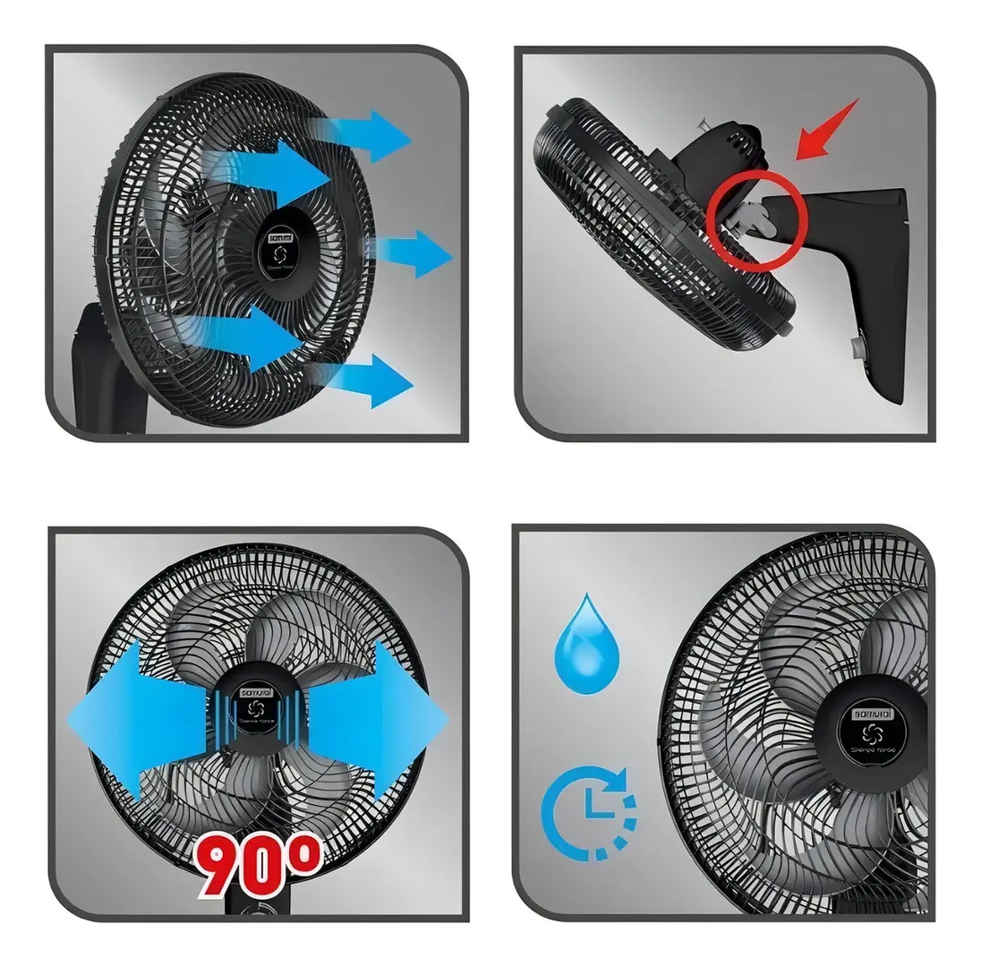 VENTILADOR SAMURAI DE PARED SILENCE FORCE MAXX NEGRO