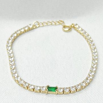 Imagen del producto Pulsera Circones Blanco y Verde 19cm 3mm