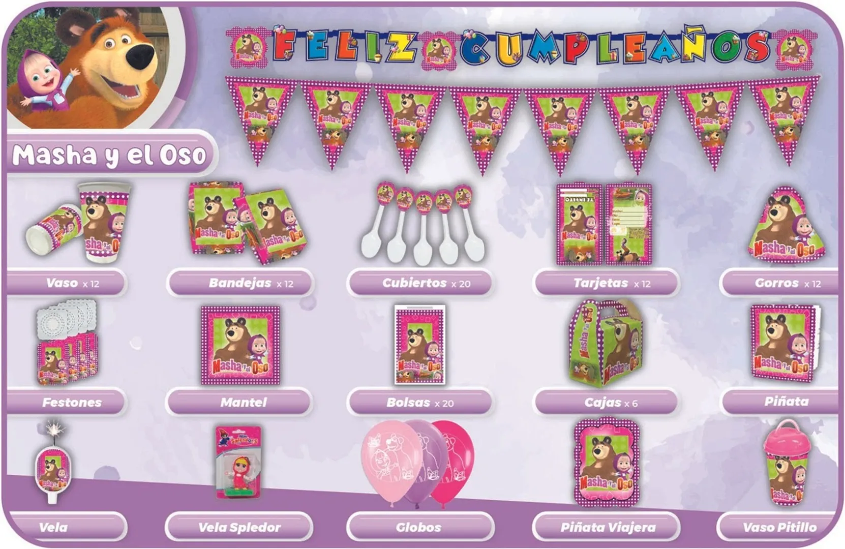 DECORACIÓN MASHA Y EL OSO