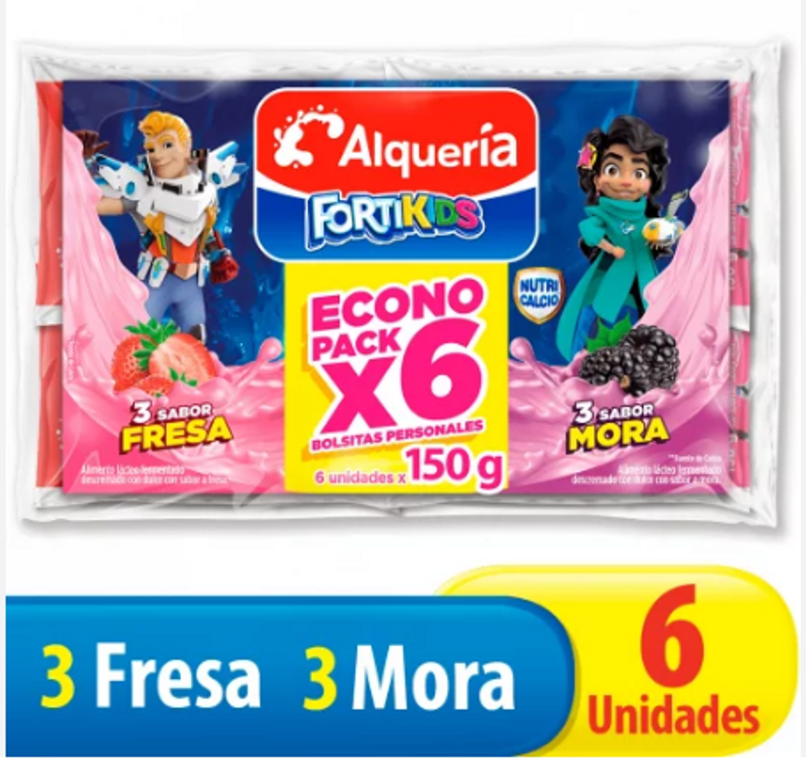 BEBIDA FORTIKIDS ALQUERIA FRESA MORA*6