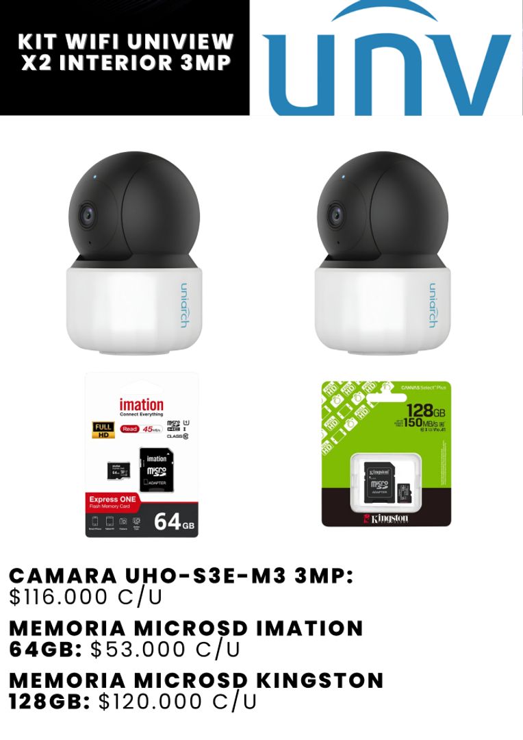 KIT WIFI UNIVIEW X2 INTERIOR 3MP