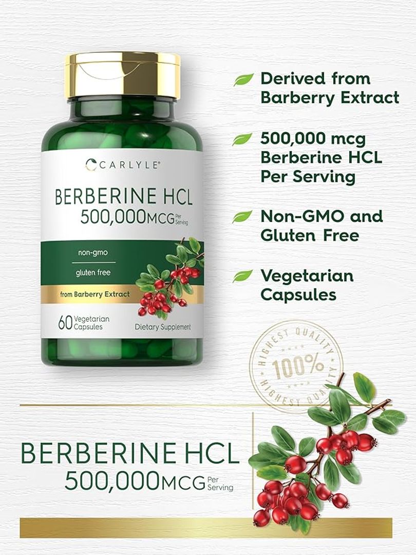 Berberina HLC 500,000mcg 60 cap Carlyle 