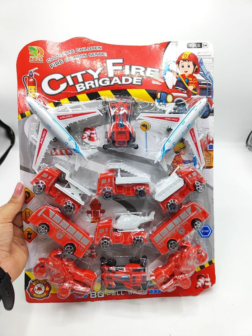 Cartón carro bombero 