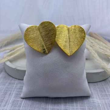 Imagen del producto Topo corazón, bronce con baño de oro 