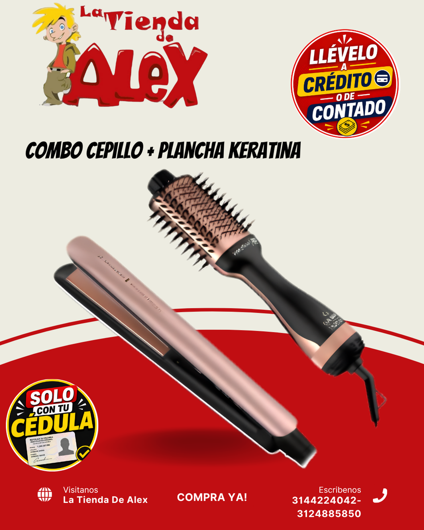 Combo Cepillo + Plancha Keratina