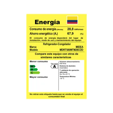 NEV MIDEA DOS PUERTAS NEGRO 409 LTS - imagen 10