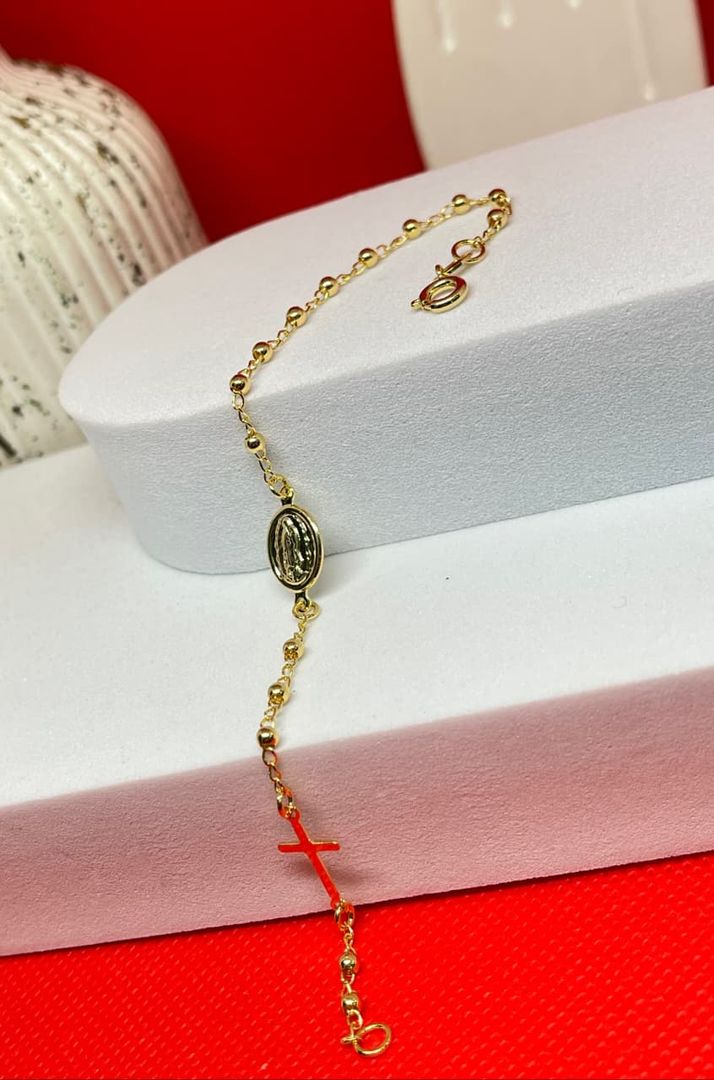 Pulsera denario virgen guadalupe de 18ccm