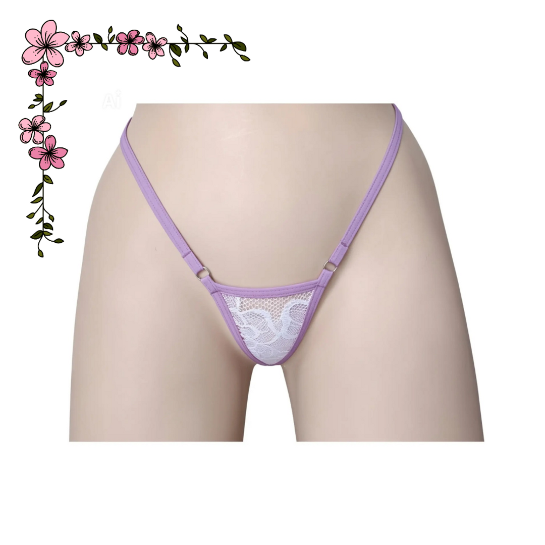 Micro tanga hilo en encaje combinada