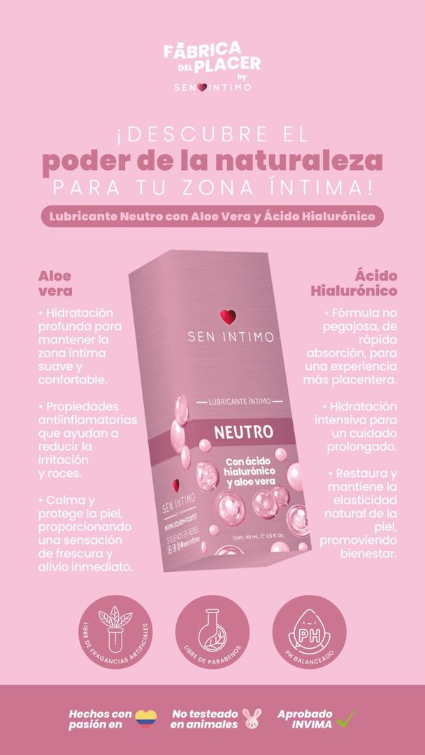 Lubricante Neutro con Ácido Hialurónico y Aloé x 55 ml by Sen Ìntimo 