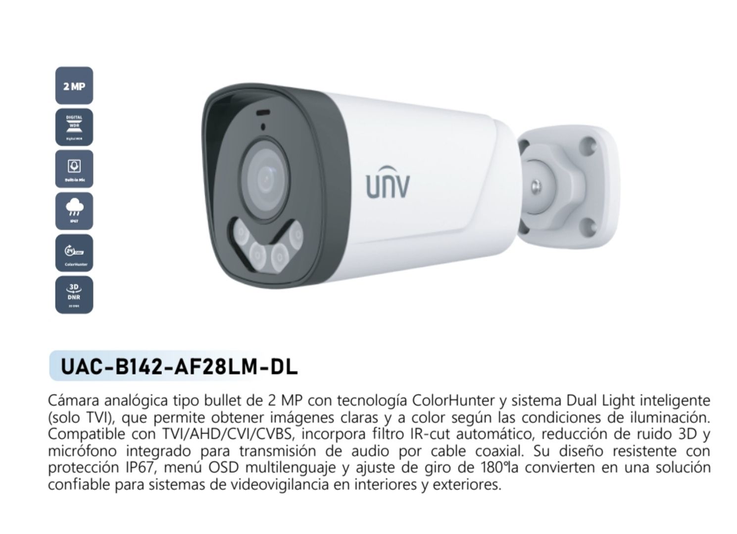 CAMARA BALA COLORHUNTER 2MP
