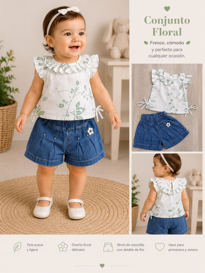 Conjunto short bebita