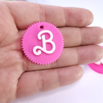 3.3cm fucsia con blanco  - imagen 1