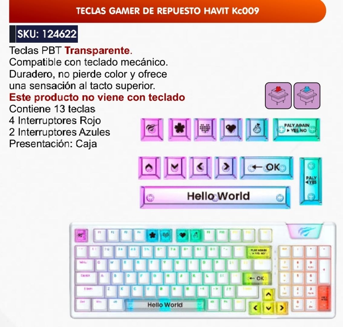 TECLAS GAMER DE REPUESTO HAVIT 