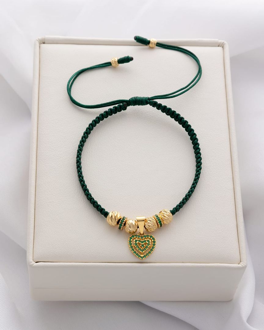 Manilla corazón verde esmeralda 