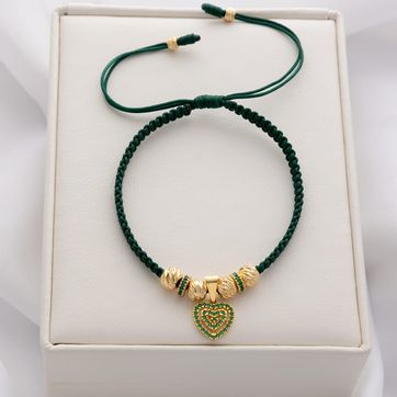 Imagen del producto Manilla corazón verde esmeralda 