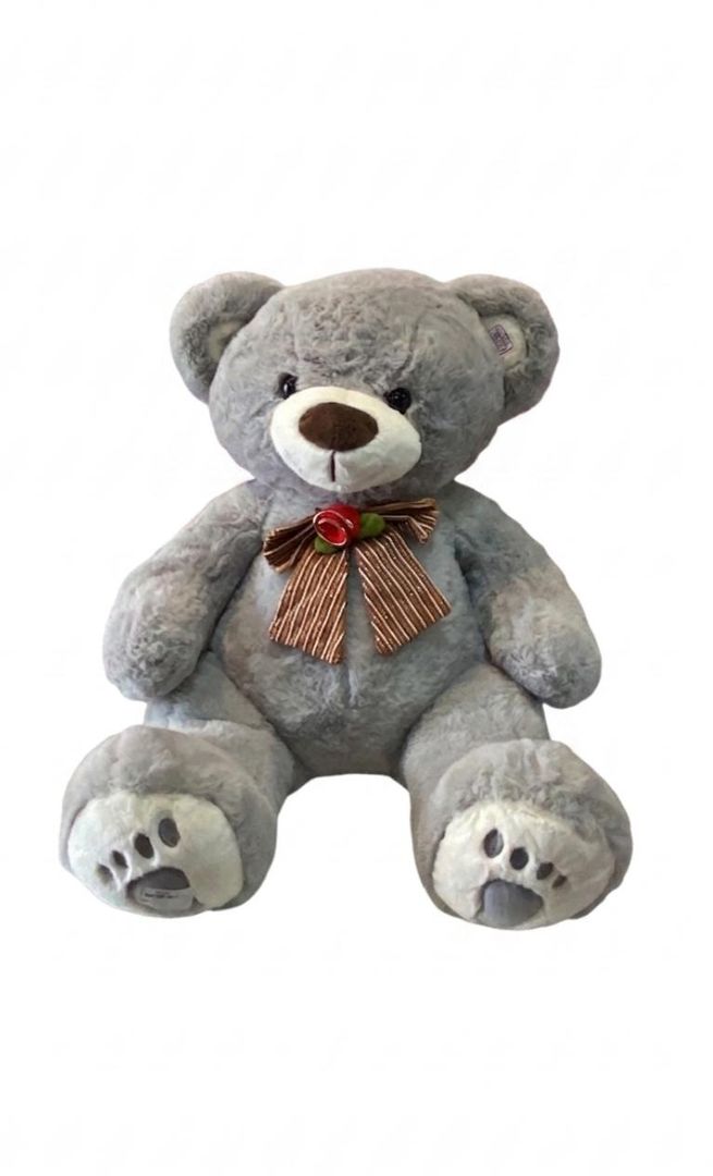 Oso gris con moño 50 CM