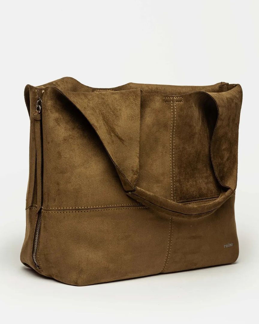 SHOPPER AMALFI EFECTO GAMUZA CHOCOLATE