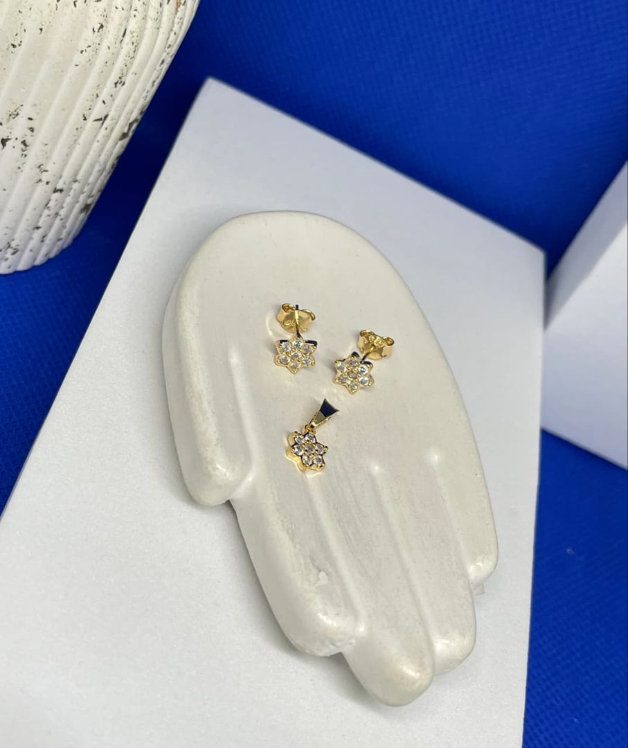 Conjunto flor cristal 6mm