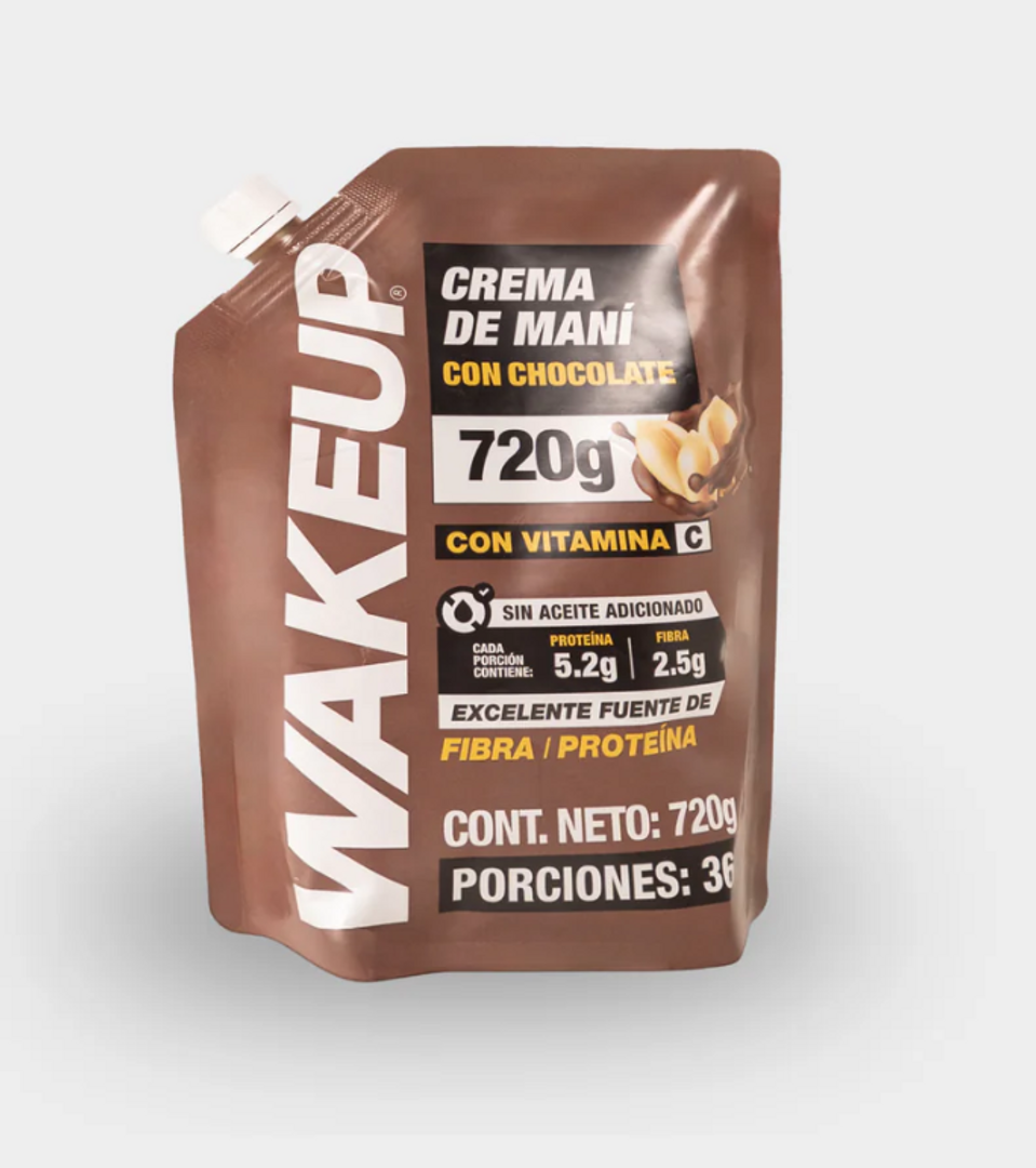 MANTEQUILLA DE MANI CHOCOLATE X 720GR WAKE UP