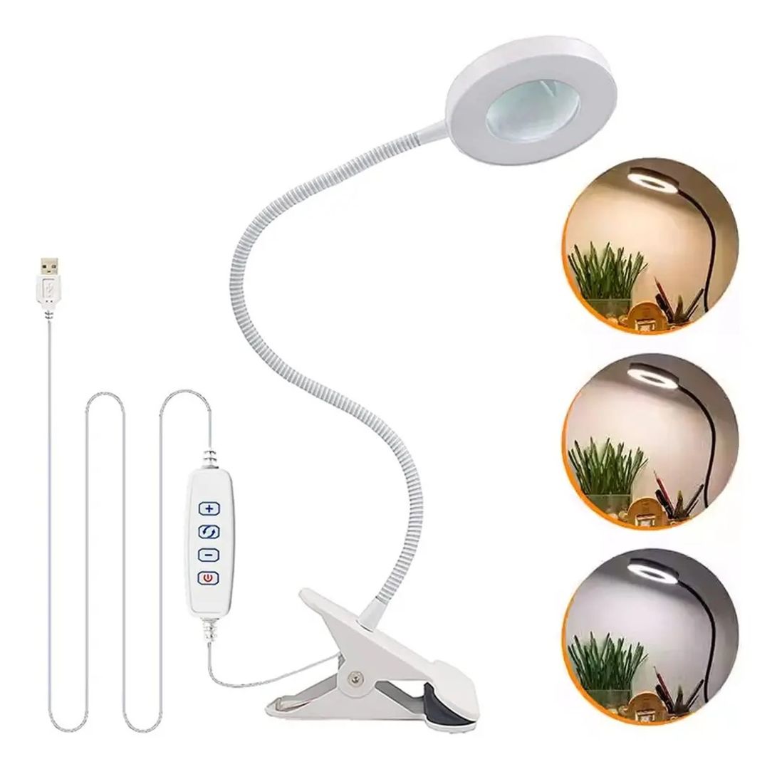 Lámpara LED con Lupa 20X y Brazo Ajustable