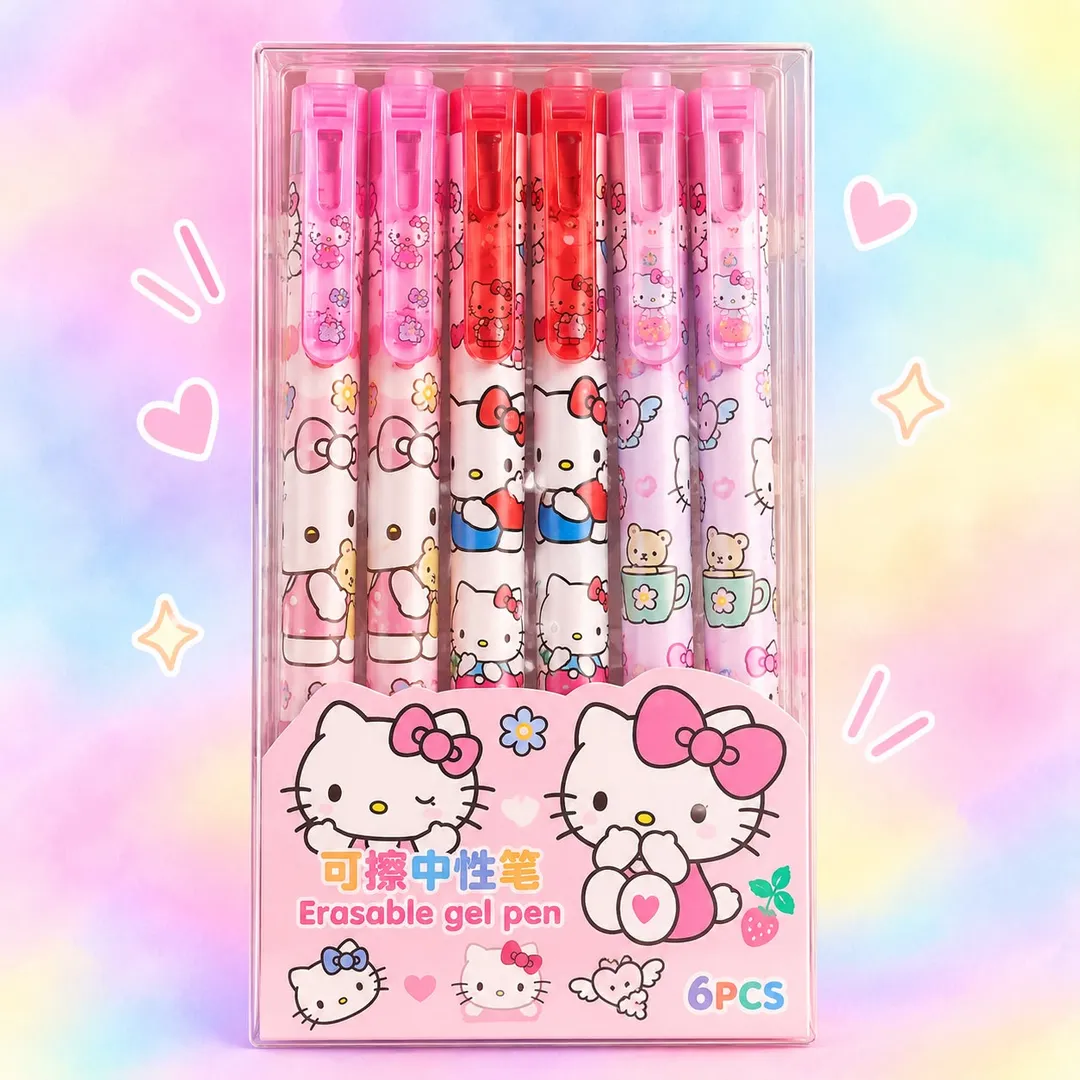 Caja Lapiceros Borrables HK Tinta Azul x 6