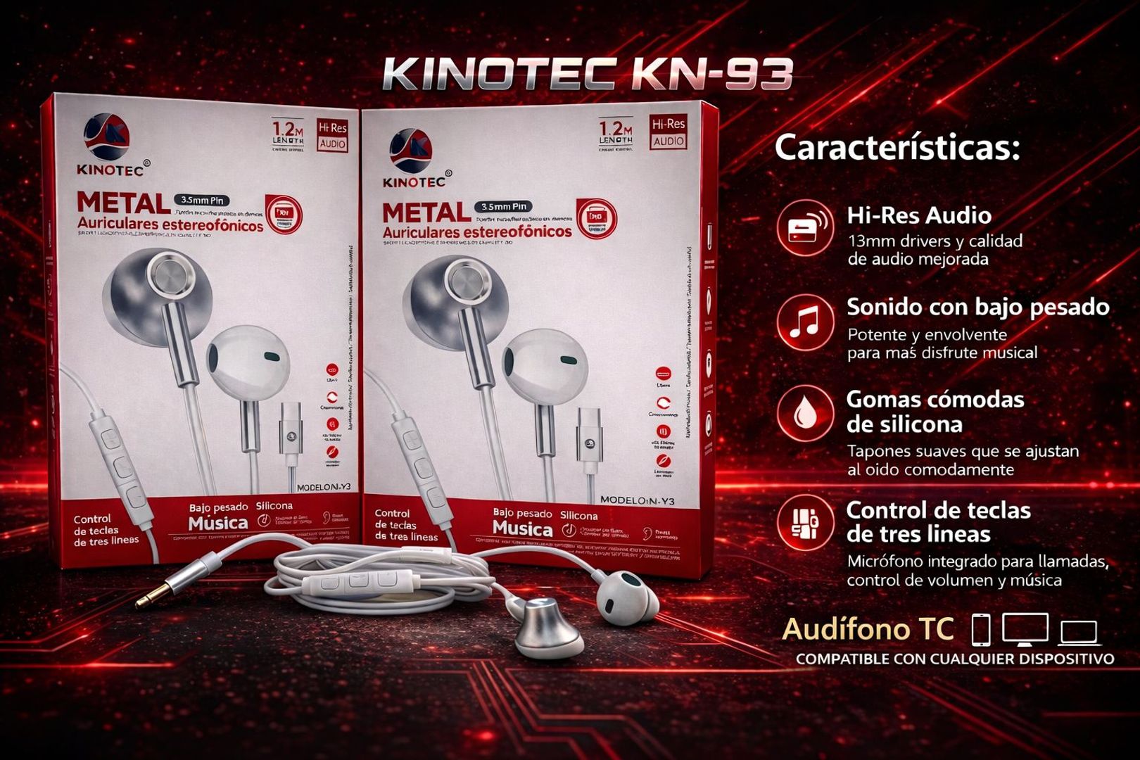 Audífonos Kinotec KN-93