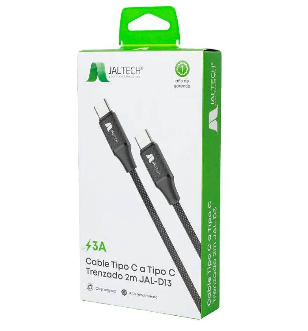 Cable Tipo C a Tipo C Trenzado 2mt 