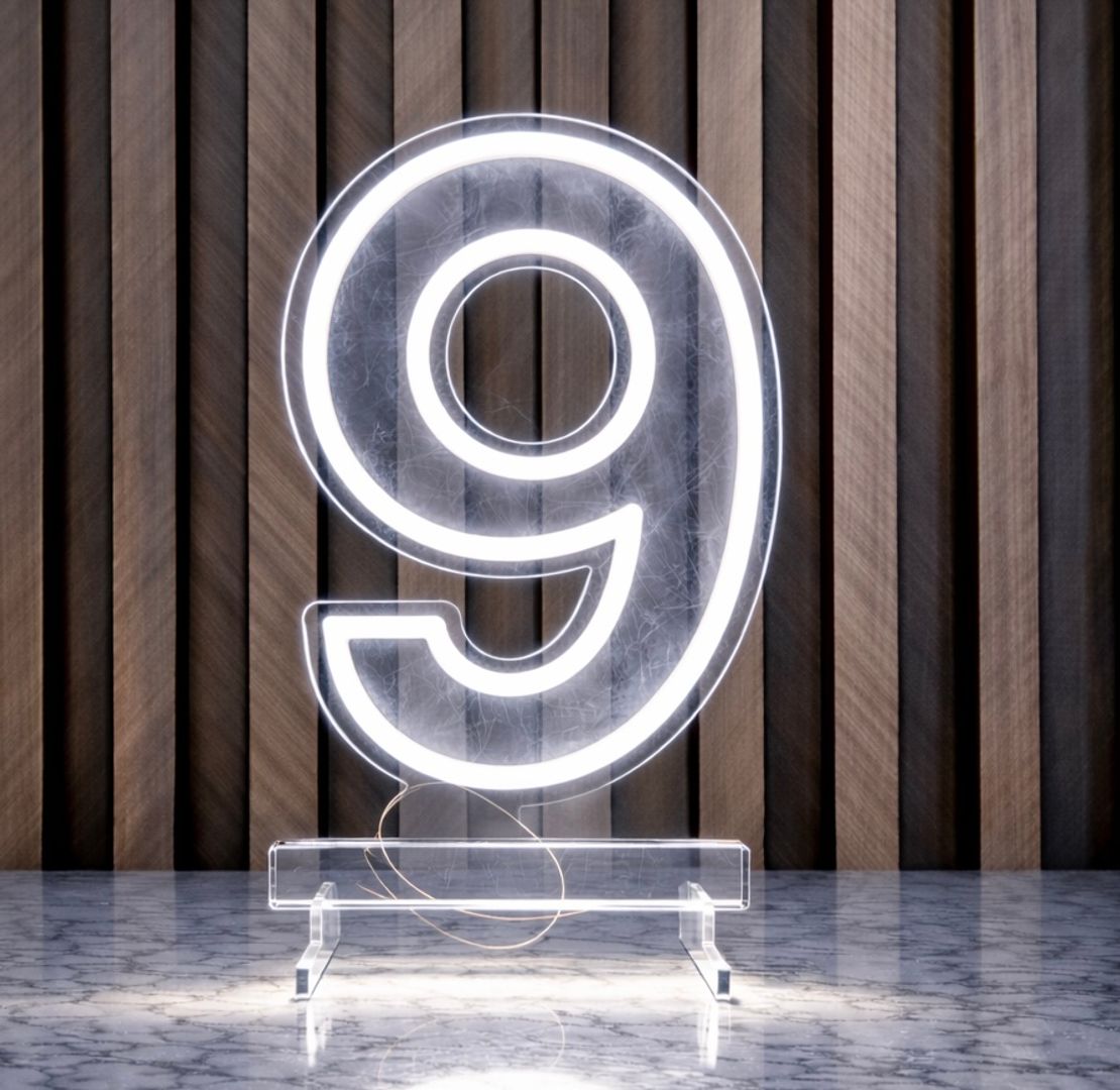 NÚMEROS EN LUZ LED BLANCA